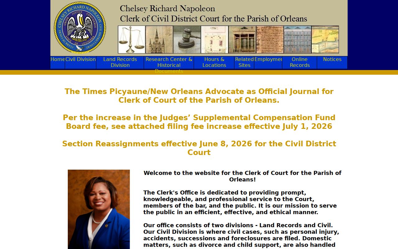 New Orleans warrant records: the current clerk of court for the Parish of Orleans public contact page
