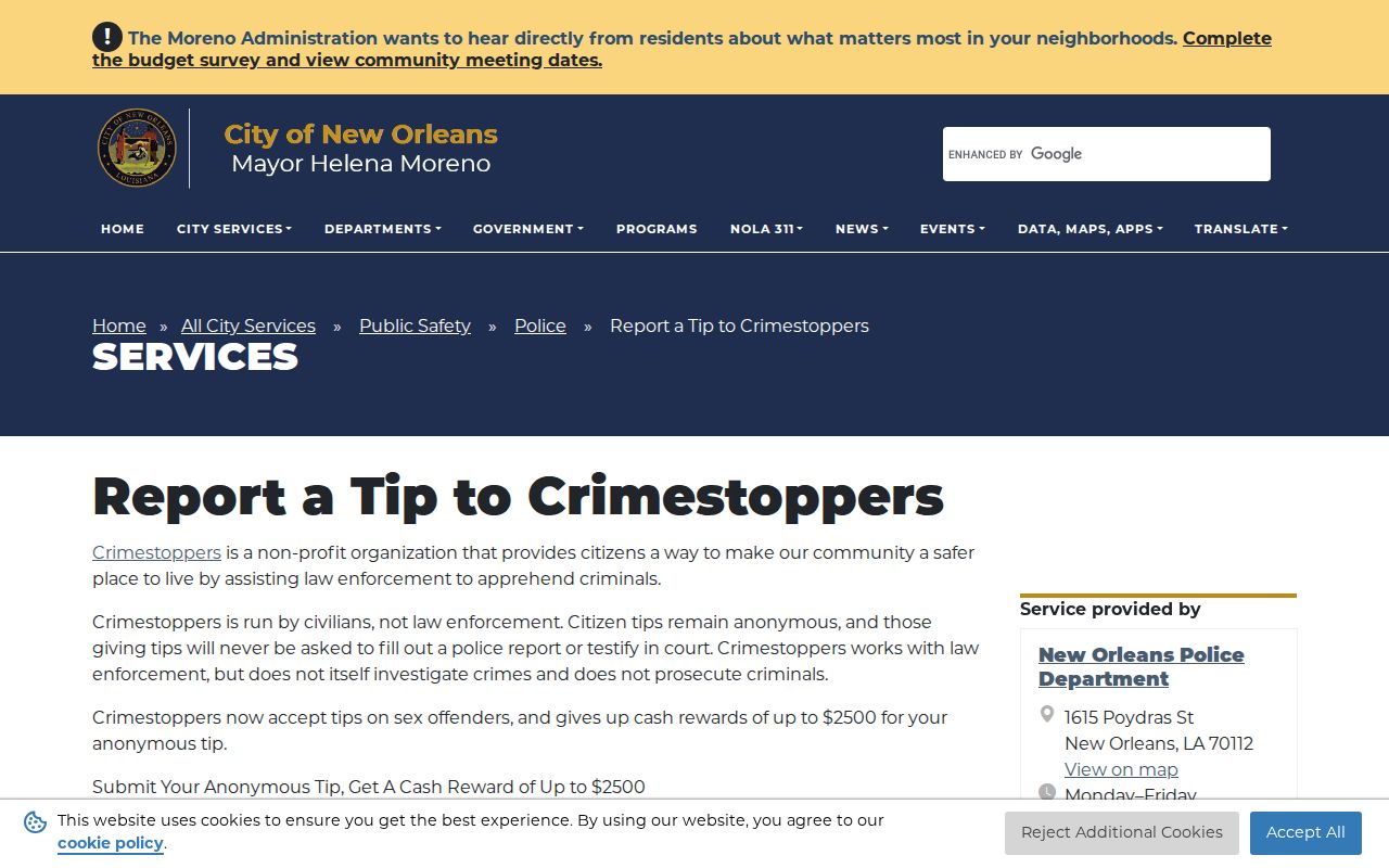 Orleans Parish most wanted records: the Crimestoppers call, text and online tip channels