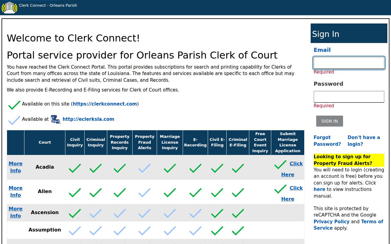 Orleans Parish warrant records: the criminal case inquiry portal used for Orleans lookup